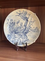19. századi delfti tányér – máz alatti kézi festéssel