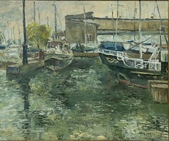 Blahos Rudolf(1917-1986): Füredi kikötő 60x50cm