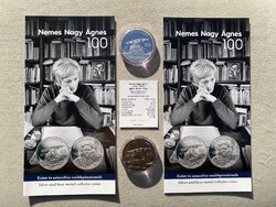 2022 Nemes Nagy Ágnes 15000 + 2000 Forint ezüst-színesfém emlékérme pár, certivel, prospektussal