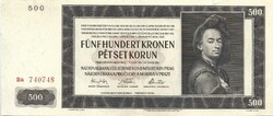 500 korun korona kronen 1940 II. kiadás Cseh Morva Protektorátus Nem perforált 2.