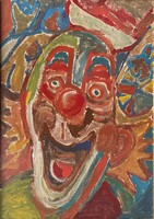 ÓRIÁSI! (Csepeli) Cs. Németh Miklós (1934-2012): Bohóc 70x100cm