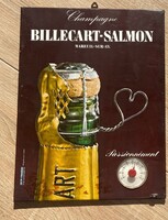Billecart-Salmon Champagne falra akasztható reklámhőmérő (glacoide), 1960-as évek