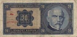20 korun korona 1926 Csehszlovákia 2.