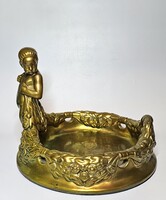 Zsolnay aranysárga eozinos névjegytartó