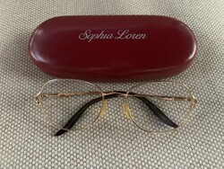 Vintage Sophia Loren szemüvegkeret, szemüveg saját tokjában