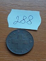 SVÁJC 2 RAPPEN 1963 / B,  BRONZ 288.
