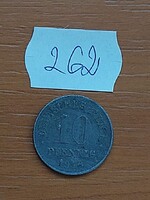 NÉMET BIRODALOM DEUTSCHES REICH 10 PFENNIG 1918 Cink, II. Vilmos 262.