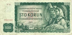 100 korun korona 1961 Csehszlovákia 2.