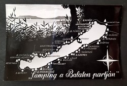 Balaton camping a parton képeslap