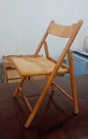 7-darab rattan/fa összecsukható szék