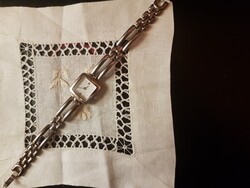 Ritka- MARKS§SPENCER--ezüst( 925óra + szíj)-ART DECO- női karóra -szervizelt-kvarc  új elemmel szép!