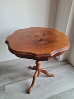 Kecses póklábú intarziás szalon asztalka neobarokk dohányzó asztal