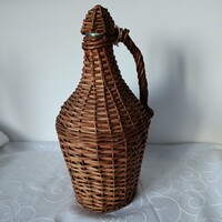 Vintage Fonott Demizson (3L) – 38 cm – Hagyományos Boros Üvegballon
