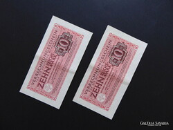 Németország 2 darab 10 reichsmark 1944 LOT ! 02