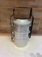 3 részes alumínium ételhordó. Retro