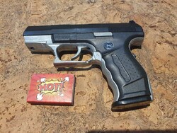 Retro (nemtudommilyen) patronos masszív játékpisztoly társasjáték revolver trafikárú rendőr eurocop