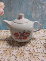Alföldi szalmavirágos porcelán teáskanna, kiöntő