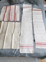 Régi népi lenvászon törölköző terítő