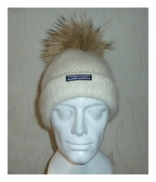 TOMMY HILFIGER   női   kötött  sapka valódi szőrme pomponnal