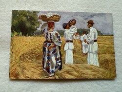 Antik, régi képeslap -  Horvát - Szlavón népviseleti  -  Postatiszta                       -5.