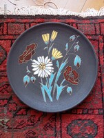 Német Ruscha falitányér 27 cm kerámia retró