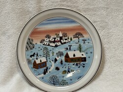 Villeroy&Boch porcelán falitányér, falidísz, évszak, tél