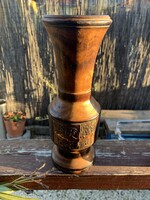 Régi retro Balatoni fa váza Balaton térképpel