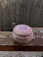 Lila malachit üveg ékszerdoboz.  Csehországból