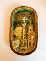 Szentendre - applied artist ceramic wall decoration with zauer mark