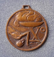 Fossoli di Carpi az ellenállás tizedik évfordulója a koncentrációs táborban medál 1955