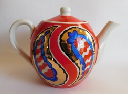 Kézzel festett üzbég gömb teáskanna a szovjet időkből