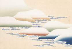 Nagy méretű /73*50 cm/ régi ázsiai alkotás reprintje, poszter, plakát reprodukció, woodblock