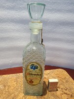 Retro Slivovitz brandy pálinkás üveg palack kupakjával