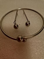 Acél Fülbevaló és Karkötő