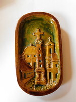 Szentendre - applied artist ceramic wall decoration with zauer mark