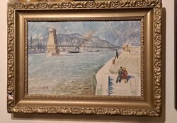 Tamás Ervin   -Budapest, Lánchíd,Rakpart,Szerelem