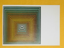 Képeslap - Victor Vasarely: Vonal-Fegn - 1968. - Vöröskereszt bélyeggel