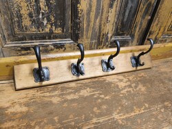 Kabát akasztó, előszobai akasztó, törölköző tartő, antik öntöttvas 4-es akasztó