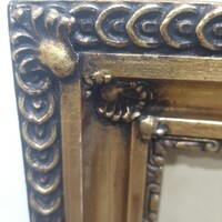 Szép nagy óarany keretes (78x68cm) gobelin csendélet kép