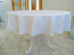 Kerek asztalterítő 160 cm az átmérő hófehér apró csillag mintával