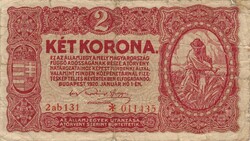 2 korona 1920 2ab sorozat csillagos bécsi kiadás 2.