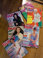 6 db BURDA szabásminta melléklettel 1992, 1994, 1996 évi