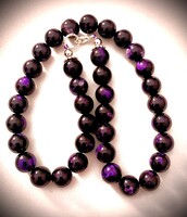 Éjsötét Ametiszt drágakő nyakék