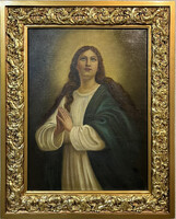 Ozsváth Gyula Mária jelenés - olajfestmény díszes keretben