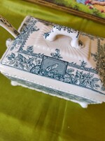 Madaras fajansz fedeles tál,kanalával