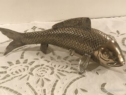 SZOBOR - HAL - RÉZ - 75 dkg - KOI PONTY - KÉZIMUNKA - RÉGI - HIBÁTLAN