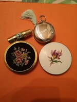 Vintage 2db púder tartó, zseb tutarto készlet, kinyitható zseb pohár egyben eladó