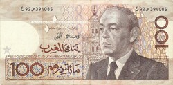 100 dirham dirhams 1991 signo 10. Marokkó