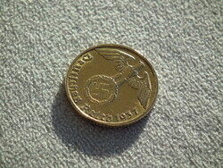 Németország, horogkeresztes birodalmi 5 Pfennig (Reichspfennig), 1937 J