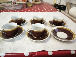 Hollóházi porcelán kávéskészlet pótlásra eladó! 4 csésze+ 6 db alj